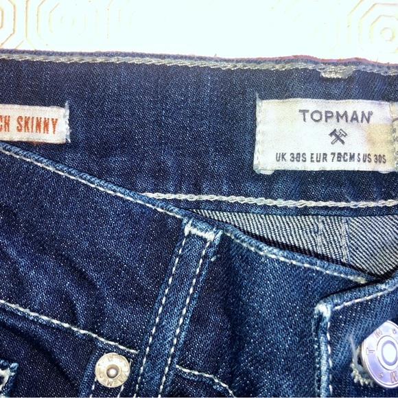 Topman - Dark blue jeans straight skinny cut - Picture 4 of 4